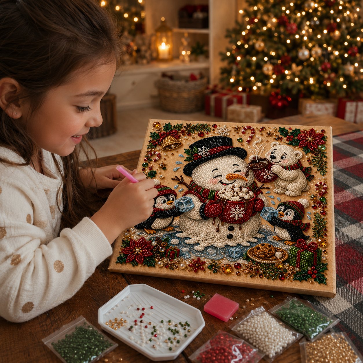 🎄 LAST DAY 49% OFF🧘 Relaxing & Beginner-Friendly🎄 Premium 3D Pearl Christmas Art Kit – ✨Relaxing DIY Craft to Create Stunning Christmas Artwork