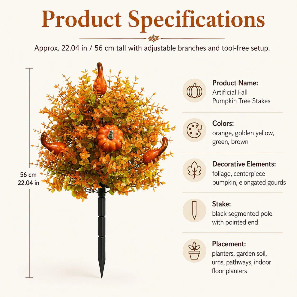 š„Last Day 50% OFF ā Artificial Fall Pumpkin Tree Stakesš