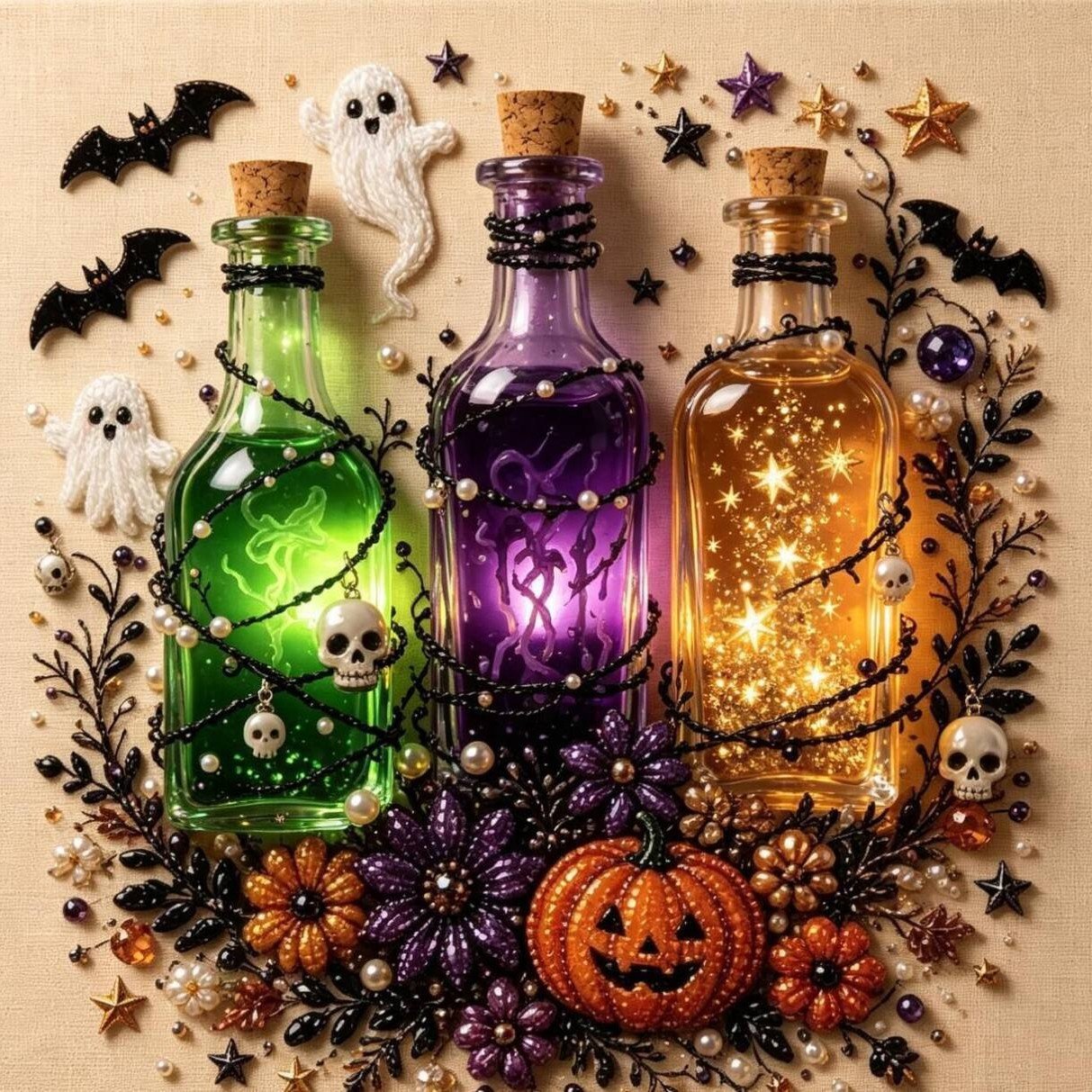 🔥LAST DAY 50% OFF - 🎃Halloween Pearl Diamond Art DIY Kit👻 (No Mess, Beginner)