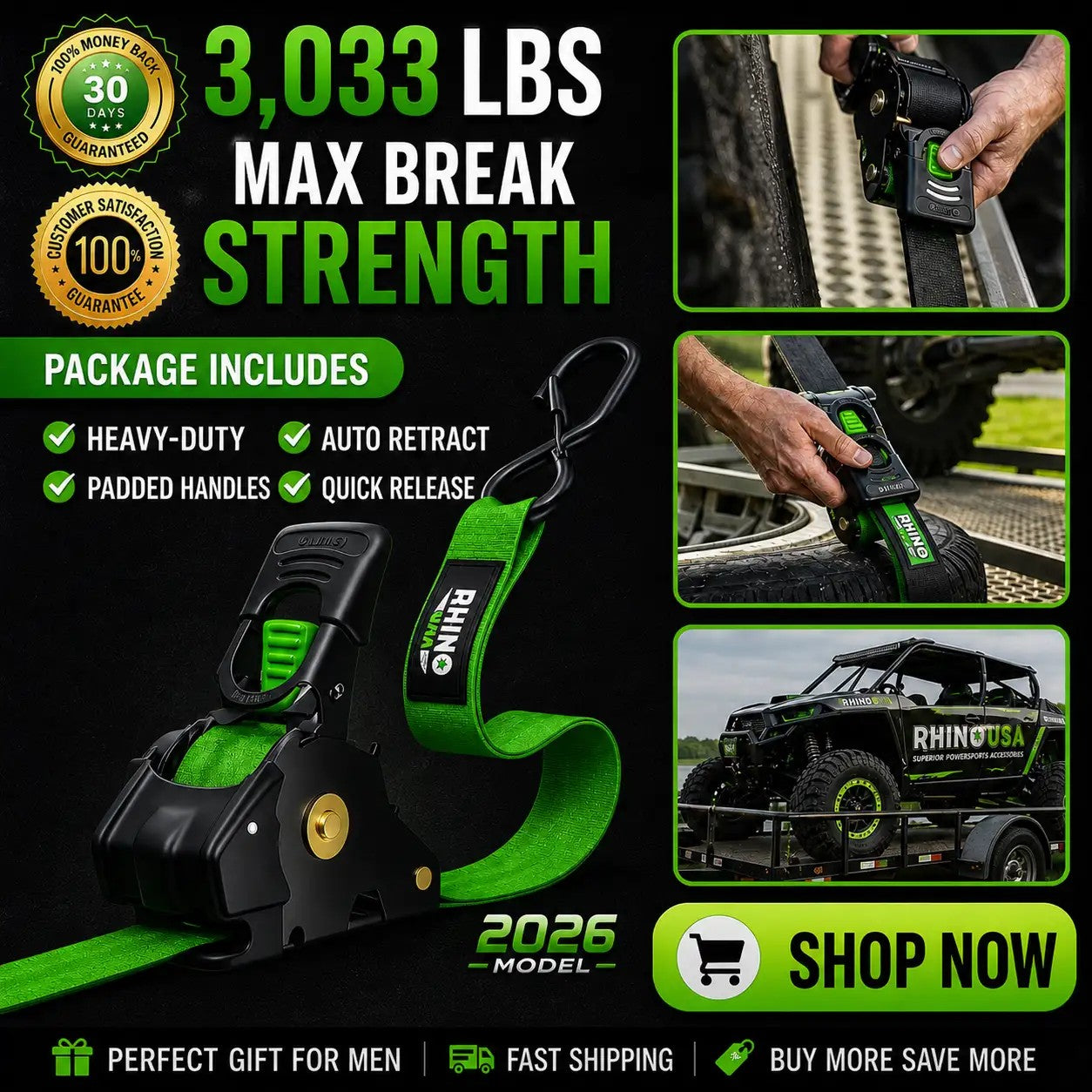 🔥 Father’s Day Sale 50% OFF 🎁 Perfect Gift – Retractable Ratchet Straps (2026 Upgraded Edition)