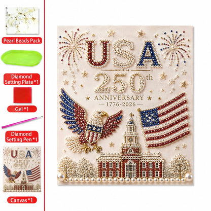 2026 Hot Sale🔥- 🇺🇸 USA 250th Anniversary DIY Pearl Painting Kit ✨❤️‍🔥