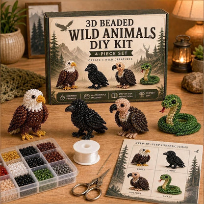 🔥Last Day 49% OFF - 🧵✨Tiny 3D Beaded Animal DIY Kit