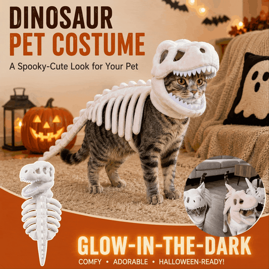 🦖 Halloween Season Sale 50% OFF– Glow-in-the-Dark Dinosaur Skeleton Pet Costume