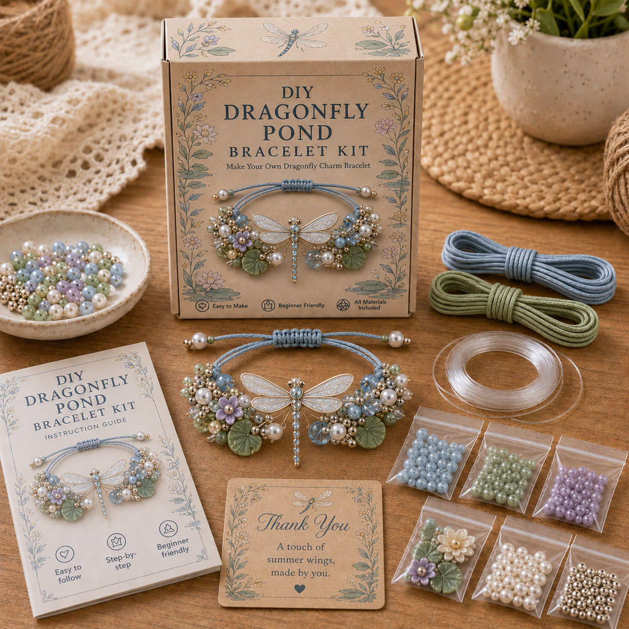 🔥50% Off Last Day - BUY 3 GET 1 FREE-🦋🌼Enchanted Garden Charm Bracelet DIY Kit Series✨🐝🐞
