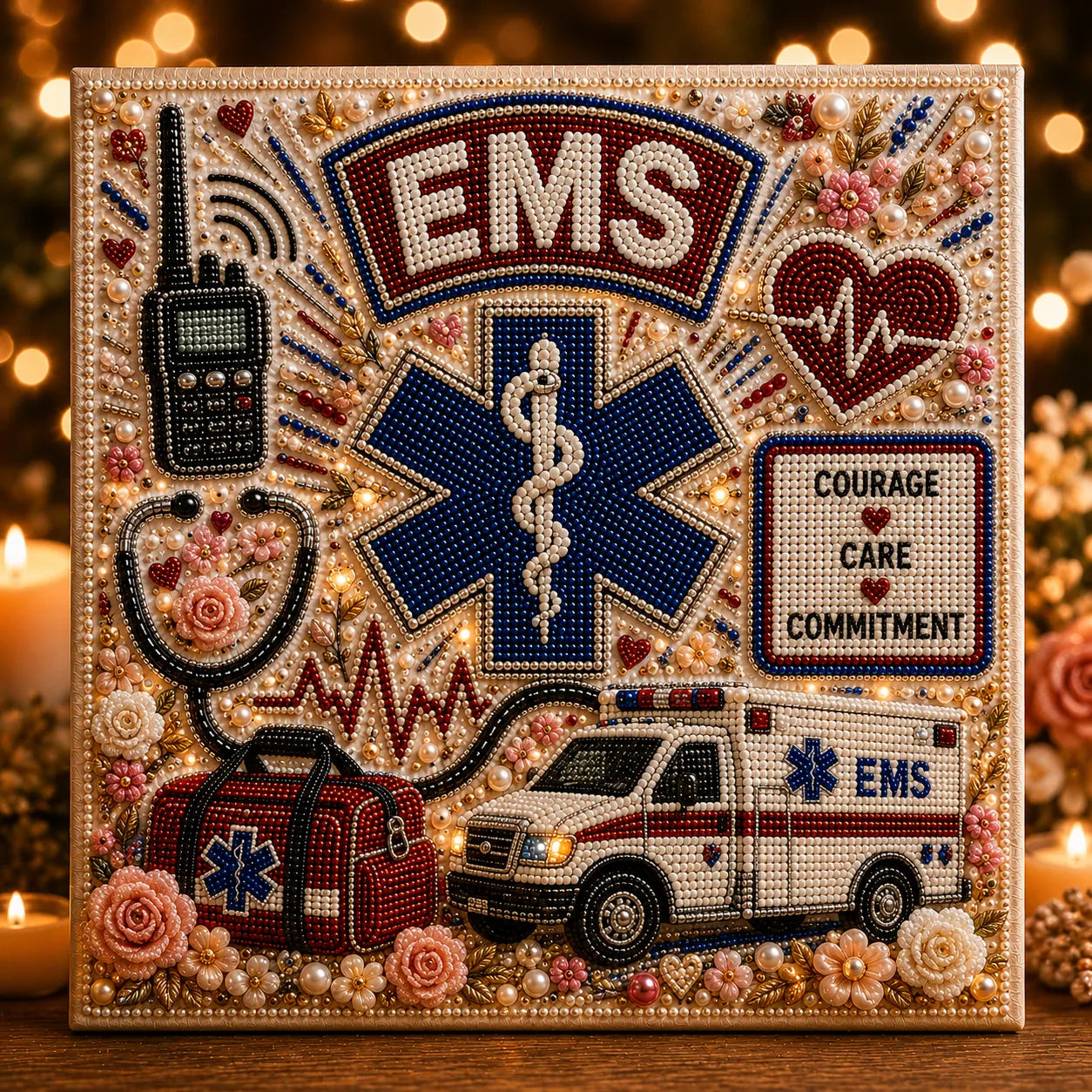 EMS Pearl Art DIY Kit 🚑❤ – Create a Shimmering Tribute to America’s Everyday Heroes
