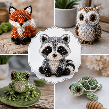 DIY Animal Beading Kit 🐾 – Relaxing Craft Set for Cute Beaded Animal Friends (5 pcs)