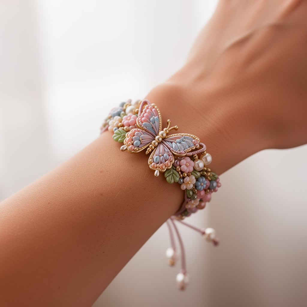 🔥50% Off Last Day - BUY 3 GET 1 FREE-🦋🌼Enchanted Garden Charm Bracelet DIY Kit Series✨🐝🐞