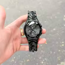 Y2K Wormhole Concept Men's Watch: Avant-garde Quartz Watch with Irregular Dial, Stylish and Unique Men's Clock