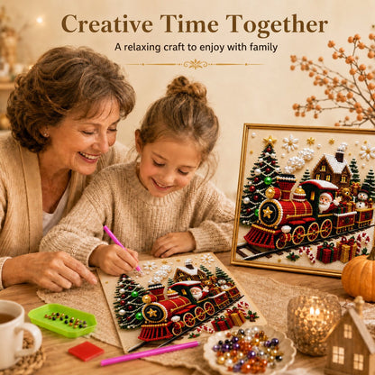🧘Relaxing & Beginner-Friendly-🎄🎅 Premium 3D Pearl Christmas Wall Art Kit