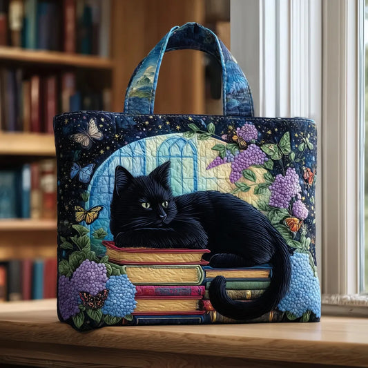 Sack Artisanal - Black Cat and Book Tote Bag