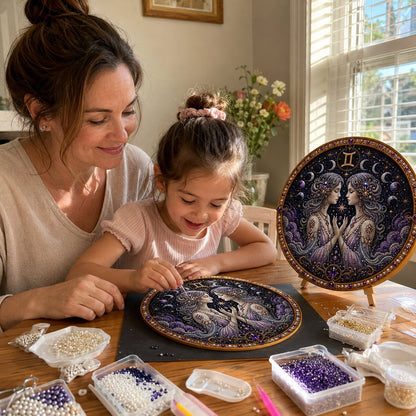 🔥 LAST DAY 49% OFF – ✨ Premium 3D Pearl 12 Zodiac Signs Art Kit | Luxury Flocked Canvas with Scratch-Resistant Non-Fading Pearl Beads DIY Handmade Astrology Decor ♈🌙💎