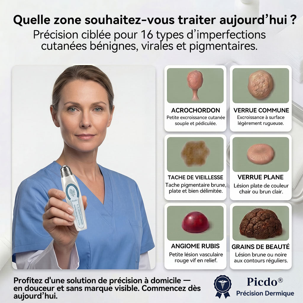 Boutique officielle de la marque (Belgique) |✏️𝐏i𝐜𝐝o® 7 Jours Effaceur de taches et d’excroissances cutanées(Zéro douleur, zéro cicatrice – Roller)
