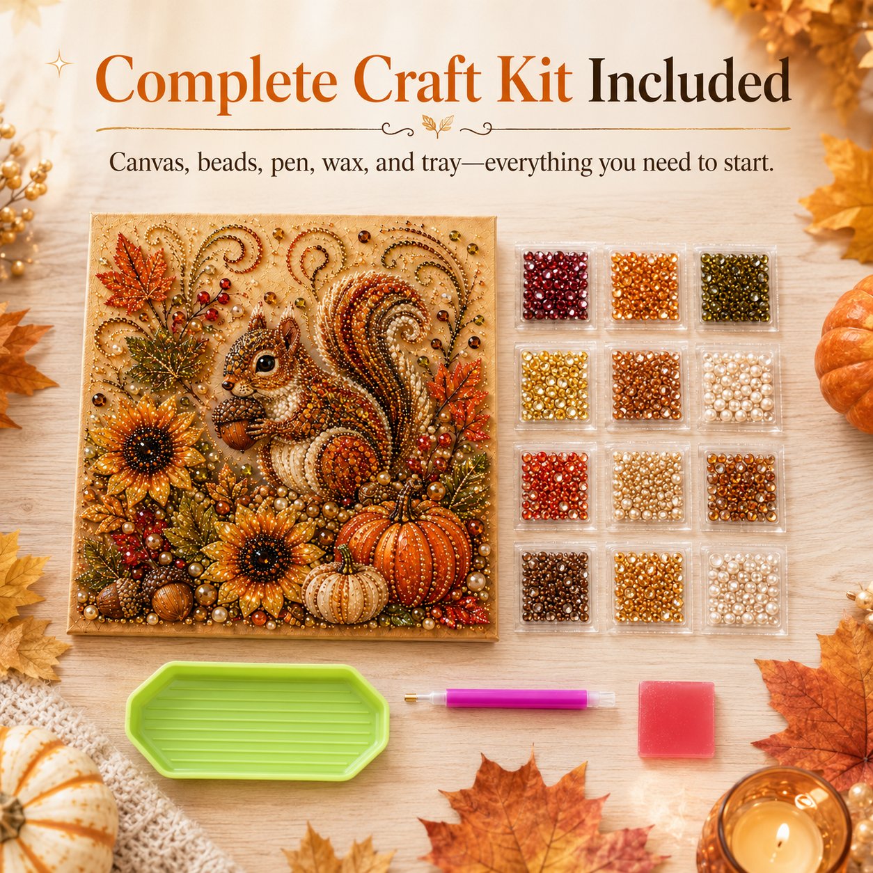 🔥 Last Day 49% OFF - 🍂💎 Autumn Pearl Painting Kit – Relaxing DIY Craft to Create Sparkling Fall Artwork 🖌️