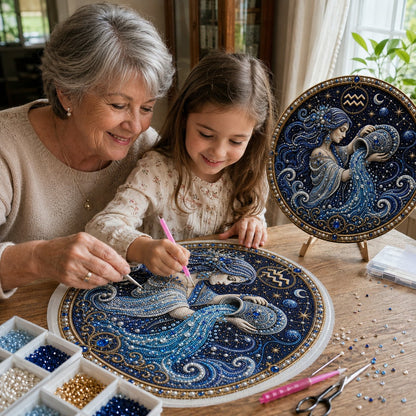 🔥 LAST DAY 49% OFF – ✨ Premium 3D Pearl 12 Zodiac Signs Art Kit | Luxury Flocked Canvas with Scratch-Resistant Non-Fading Pearl Beads DIY Handmade Astrology Decor ♈🌙💎