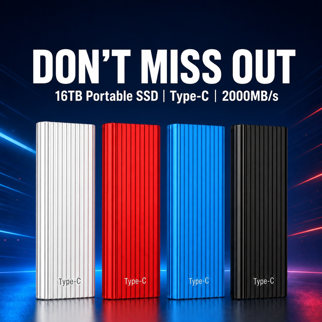🔥Flash Sale⚡ 50K+ SOLD! Almost Gone-🏆16TB Large-Capacity Type-C Portable Mini SSD