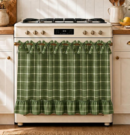 🧺 Handmade Oven Skirts | Farmhouse Kitchen Décor🔒 Heat-Resistant | 🎀 Effortless Install | ✨ Hide Clutter & Elevate Style