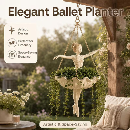 💃 Ballerina-Style Hanging Planter — Resin Dancer Statue 🌲