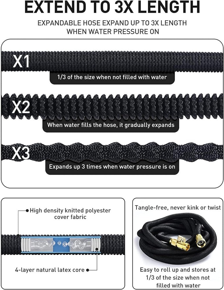 25FT Expandable Garden Hose Pipe Set