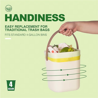 SÖNGREE 4 Gallon Drawstring Trash Bags 60 Count