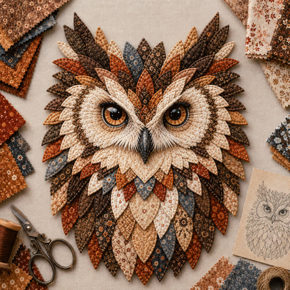 💥 LAST DAY 49% OFF - 🦉 Layered Fabric Owl Wall Art DIY Kit – Easy for Beginners, Guide Included (📦Buy 2 Free Shipping)