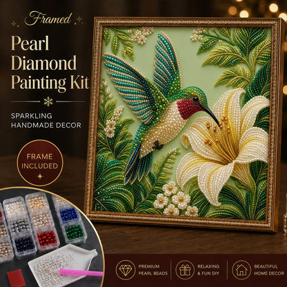 DIY Framed Hummingbird Pearl Art Kit