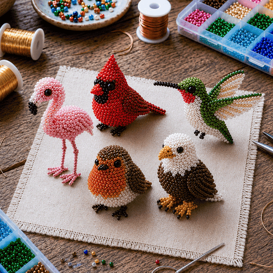 DIY Bird Beading Kit 🐦 – Relaxing Craft Set for Charming Beaded Birds (5 pcs)