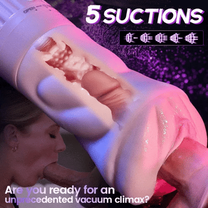 5 Sucking & 10 Vibrating Vagina Masturbation Cup