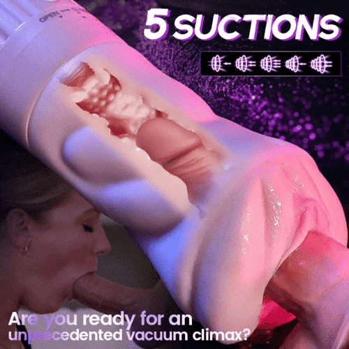5 Sucking & 10 Vibrating Vagina Masturbation Cup