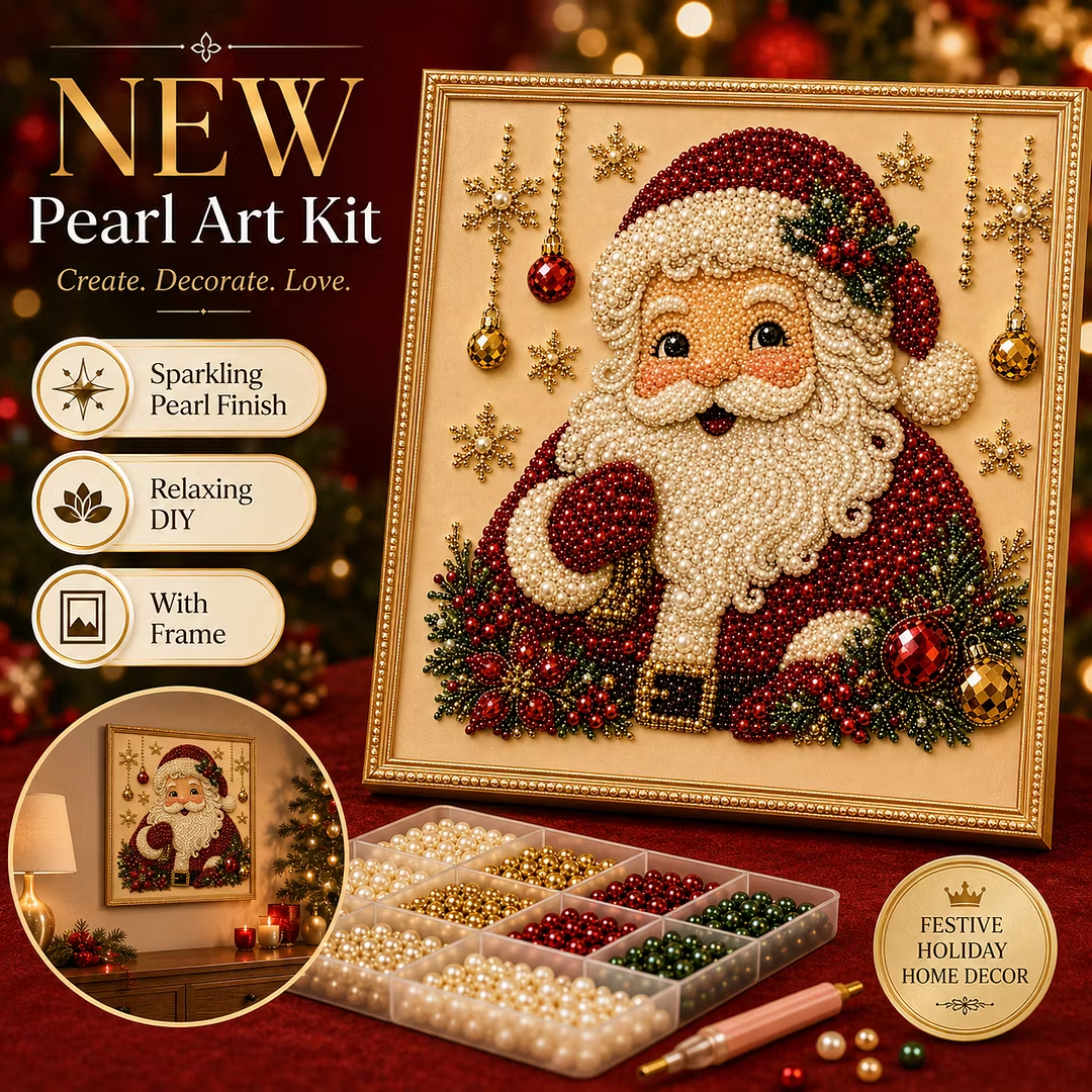 🎄Beginner-Friendly & Calming-💎 DIY Holiday Pearl Painting Kit With Frame