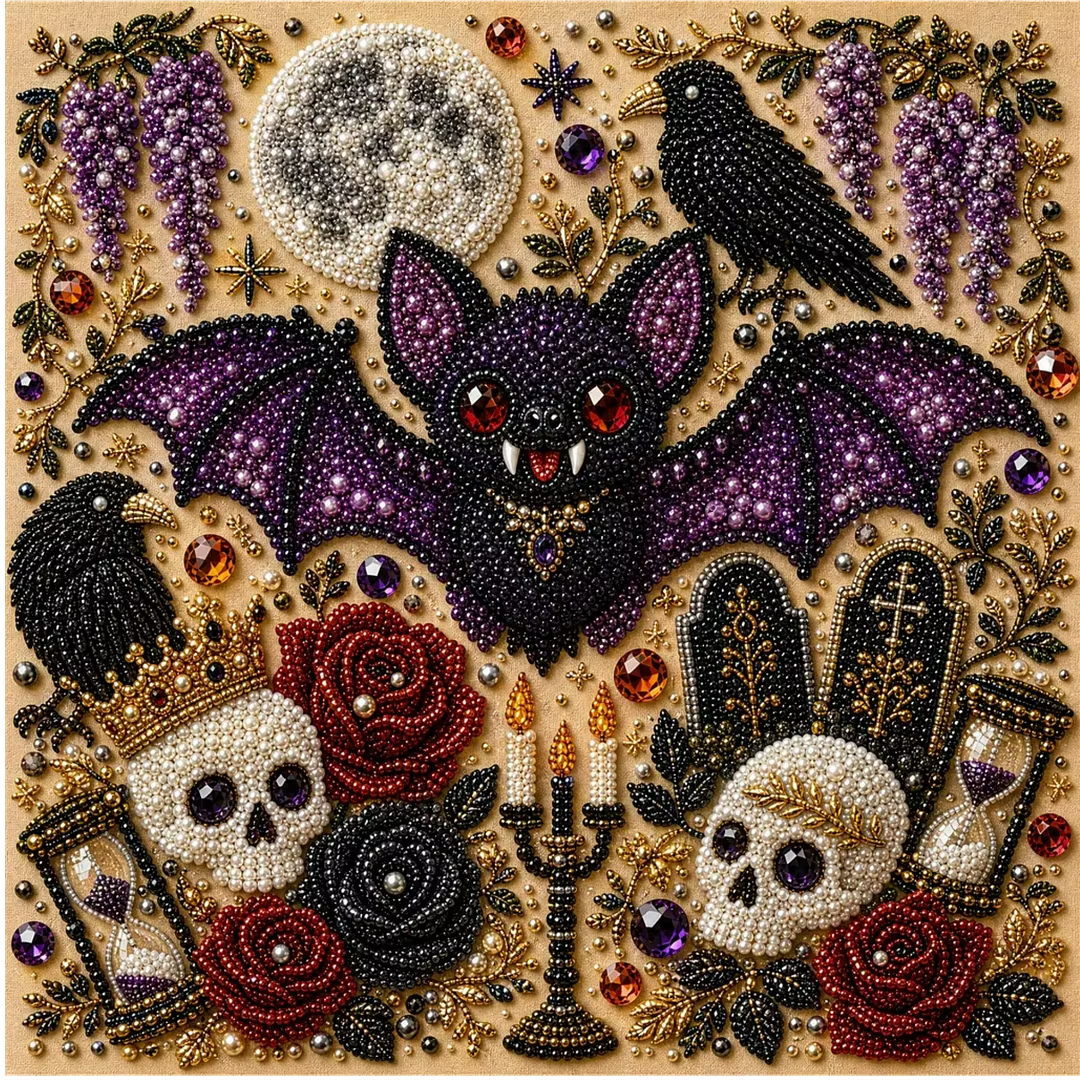 👻✨ Halloween Pearl Art DIY Kit – Spooky‑Cute Ghost & Pumpkin Beaded Wall Art