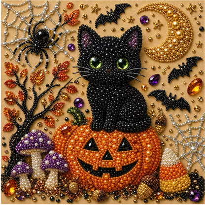👻✨ Halloween Pearl Art DIY Kit – Spooky‑Cute Ghost & Pumpkin Beaded Wall Art