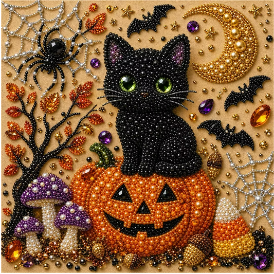 👻✨ Halloween Pearl Art DIY Kit – Spooky‑Cute Ghost & Pumpkin Beaded Wall Art