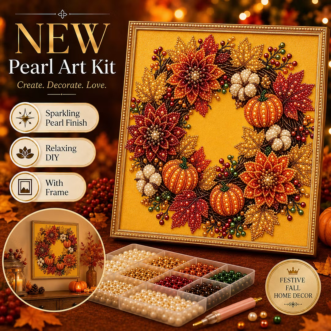 👻✨ Halloween Pearl Art DIY Kit – Spooky‑Cute Ghost & Pumpkin Beaded Wall Art