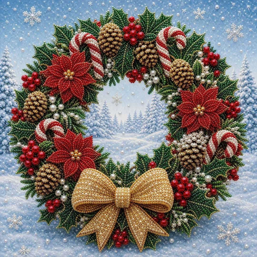 🧘Cozy & Creative-💎 Christmas Pearl Diamond Art Kit With Display Frame
