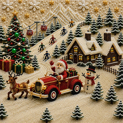 🧘Cozy & Creative-💎 Christmas Pearl Diamond Art Kit With Display Frame