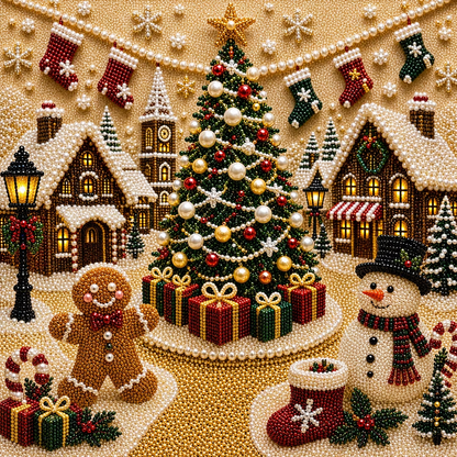 🧘Cozy & Creative-💎 Christmas Pearl Diamond Art Kit With Display Frame
