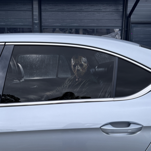 Artistic car window decal, one-way vision, universal size.