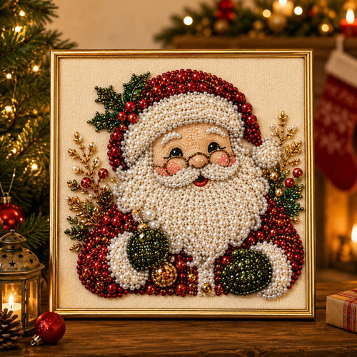 🧘Relaxing & Beginner-Friendly-💎DIY Christmas Pearl Diamond Painting Art Kit With Frame