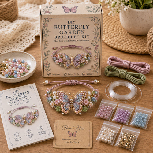 🔥50% Off Last Day - BUY 3 GET 1 FREE-🦋🌼Enchanted Garden Charm Bracelet DIY Kit Series✨🐝🐞