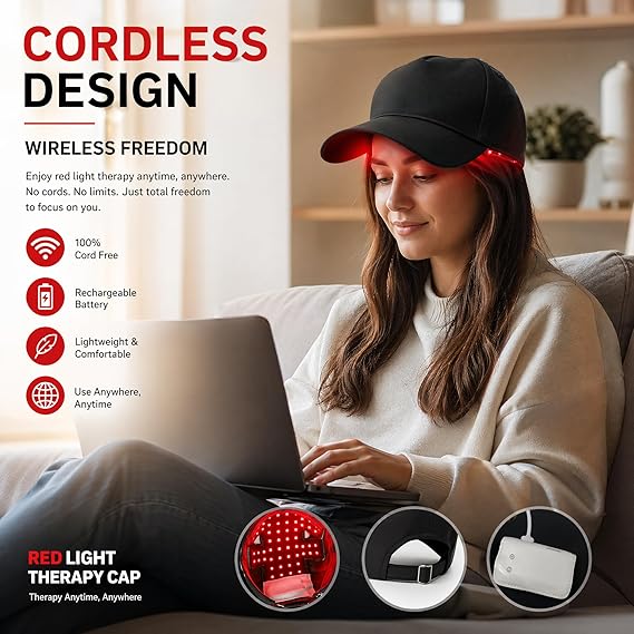 🔥 Power Red Light Therapy Cap🔥 | Reverse Thinning Hair Completely Infrared Hair Growth Cap