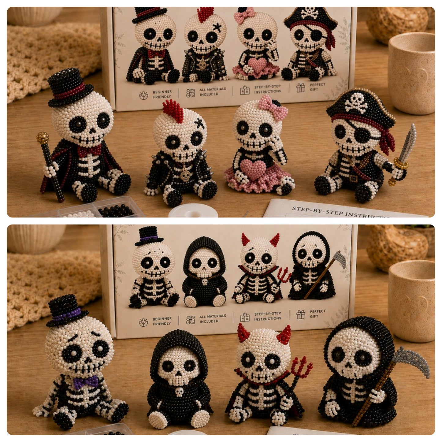 💀 3D Beaded Skeleton DIY Kit