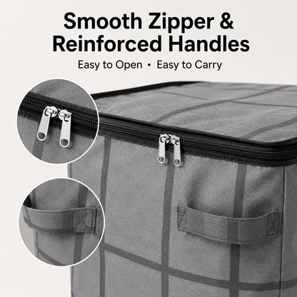 ⚡Hot Sales 49% OFF🔥-Spacious Moving Storage Bin – Zippered Organizer for Quilts, Bedding & Sweaters, Large Capacity Fabric Bag for Closet & Moving Day