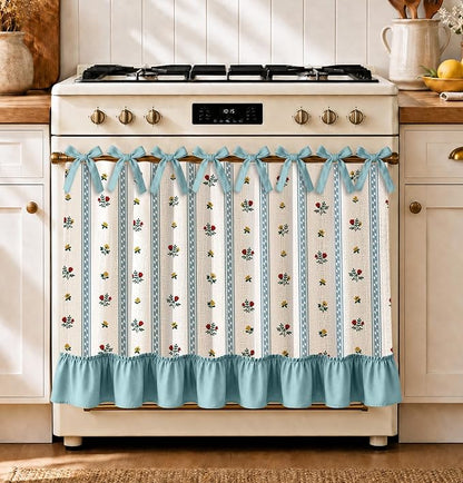 🧺 Handmade Oven Skirts | Farmhouse Kitchen Décor🔒 Heat-Resistant | 🎀 Effortless Install | ✨ Hide Clutter & Elevate Style