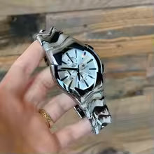 Y2K Wormhole Concept Men's Watch: Avant-garde Quartz Watch with Irregular Dial, Stylish and Unique Men's Clock