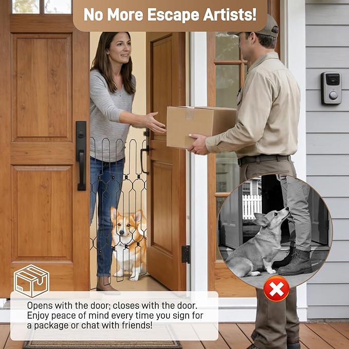 Retractable dog door for front door