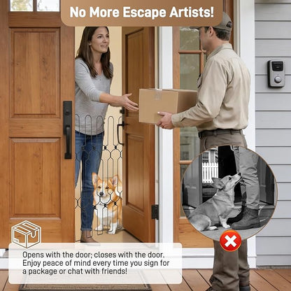 Retractable dog door for front door
