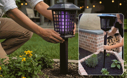 Eco-Friendly - 2-in-1 Flickering Flame - Solar Powered Mosquito Zapper & Garden Stake Light