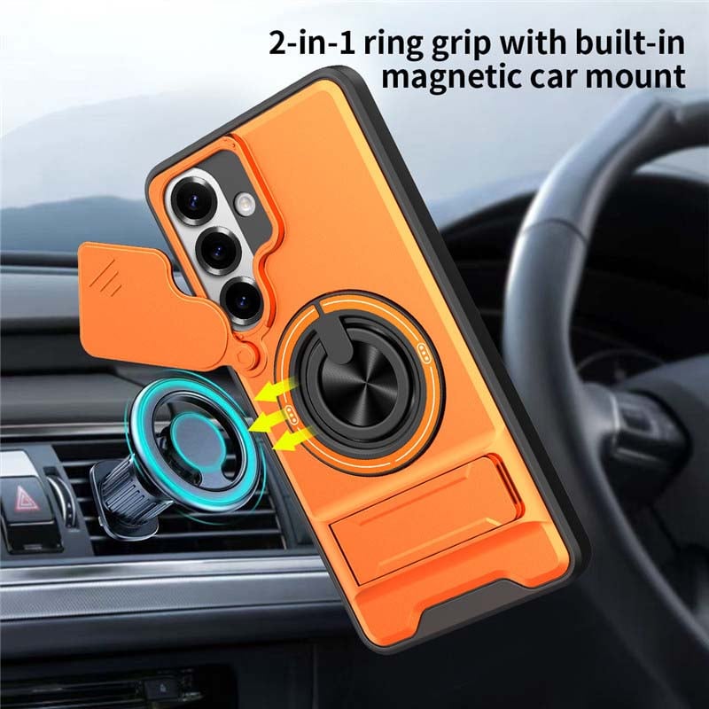 💥🏆 Flash Sale: 49% OFF! Samsung Phone Case – Sliding Camera Cover, Rotatable Ring, Magnetic Mount