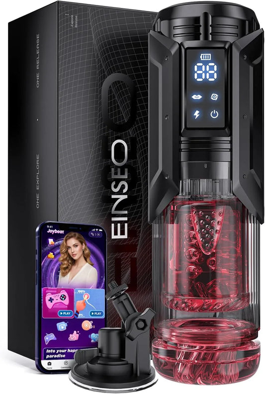 Penis Pump for Men with Sex Toy – Waterproof AI Sync Masturbator for Men with 7 Sucking, Thrusting and Licking Modes