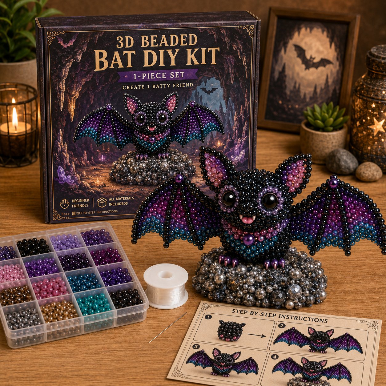 🔥Last Day 49% OFF - 🧵✨Tiny 3D Beaded Animal DIY Kit